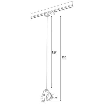 Argon 4748 - Żyrandol na drążku do systemu szynowego NET 1xE27/15W/230V niebieski