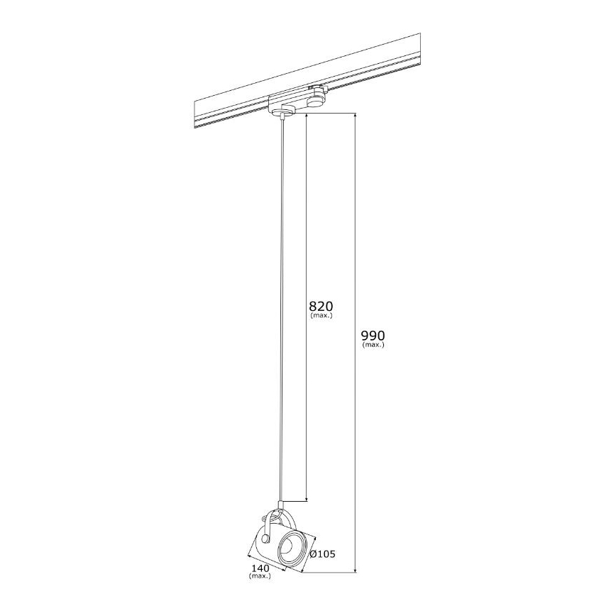 Argon 4748 - Żyrandol na drążku do systemu szynowego NET 1xE27/15W/230V niebieski