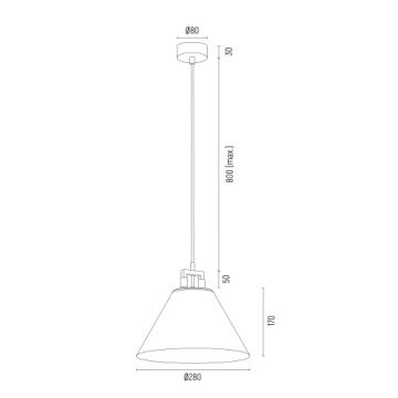 Argon 4914 - Żyrandol na lince ORTE 1xE27/15W/230V biały