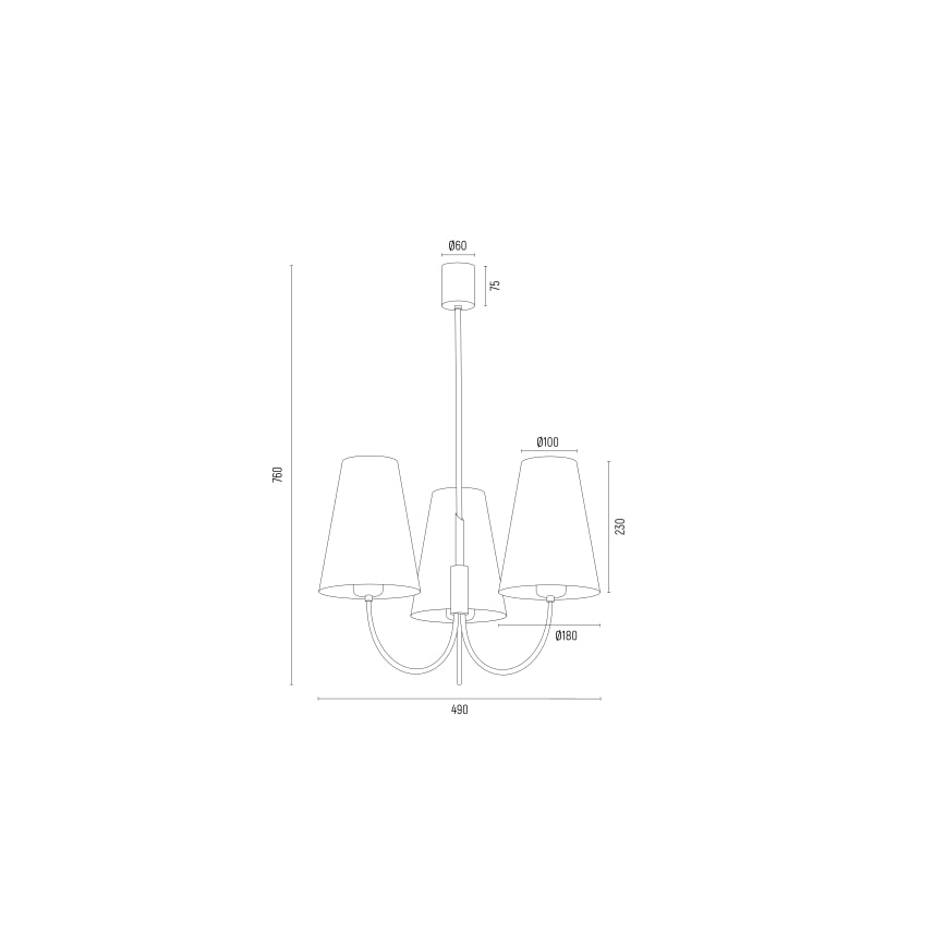 Argon 6268 - Żyrandol SAFIANO 3xE27/15W/230V czarne