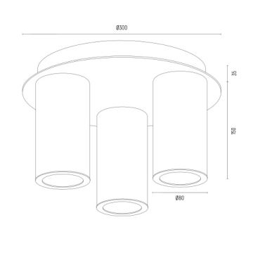 Argon 6304 - Lampa sufitowa HAMPTON 3xE14/7W/230V złota