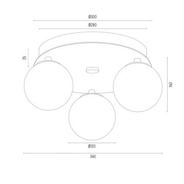 Argon 6305 - Lampa sufitowa PALOMA 3xE14/7W/230V złota/biała