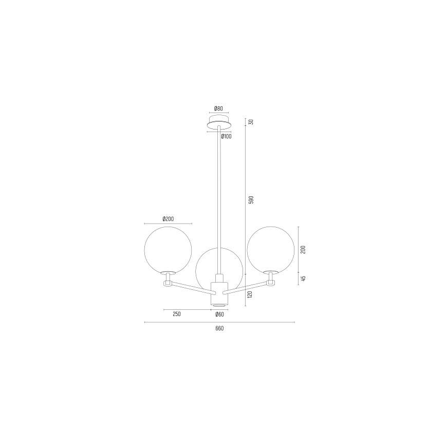 Argon 6307 - Żyrandol PALOMA 3xE14/7W/230V złoty/biały