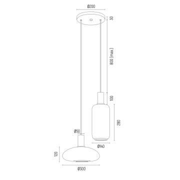 Argon 7214 - Żyrandol na lince SAGUNTO PLUS 2xE27/15W/230V czarne