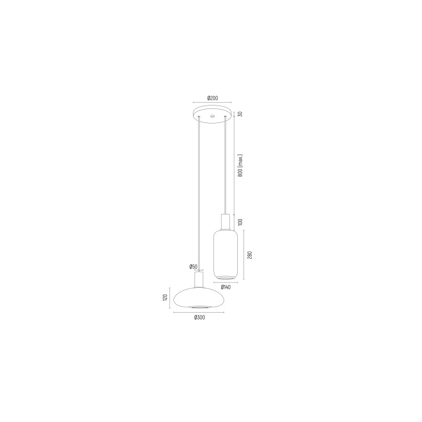 Argon 7214 - Żyrandol na lince SAGUNTO PLUS 2xE27/15W/230V czarne