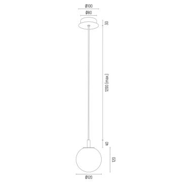 Argon 8506 - Żyrandol na lince PALOMA 1xE14/7W/230V śr. 12 cm złoty/białe