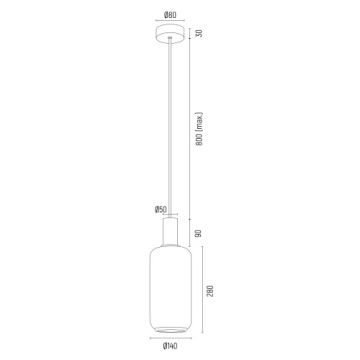 Argon 8563 - Żyrandol na lince SAGUNTO PLUS 1xE27/15W/230V śr. 14 cm czarny