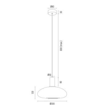 Argon 8565 - Żyrandol na lince SAGUNTO PLUS 1xE27/15W/230V śr. 30 cm czarne