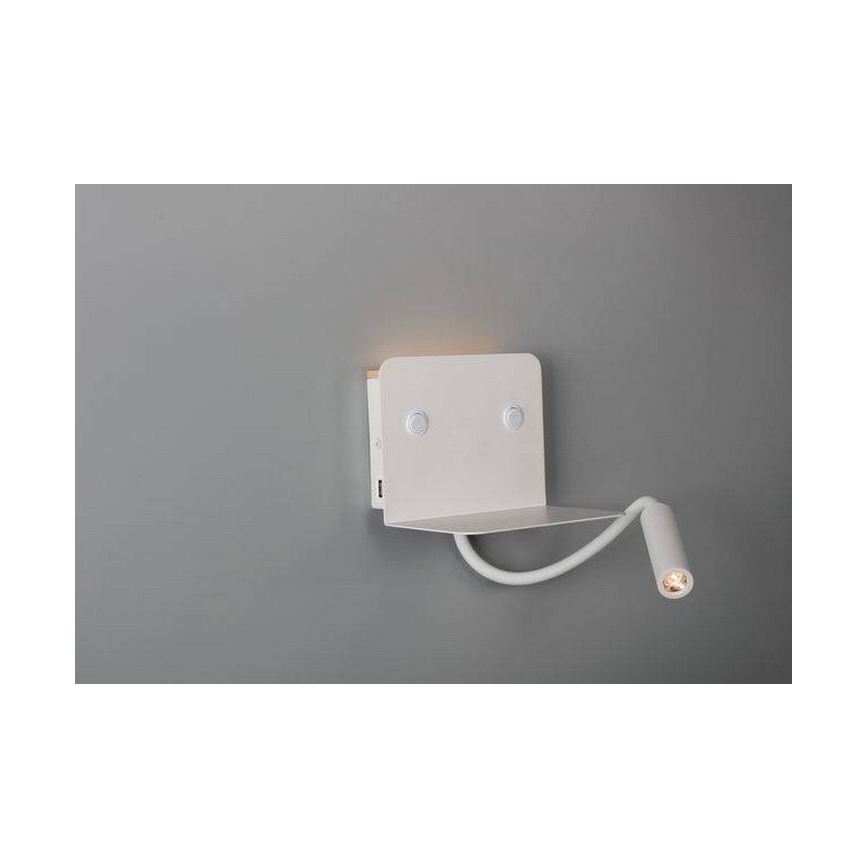 Azzardo AZ4417 - LED Elastyczna lampka z półką VERA 1xLED/5W/230V + 1xLED/6W biały