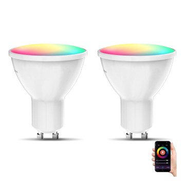 B.K. Licht 1263 - ZESTAW 2x LED RGB Żarówka ściemnialna GU10/5,5W/230V Wi-Fi Tuya