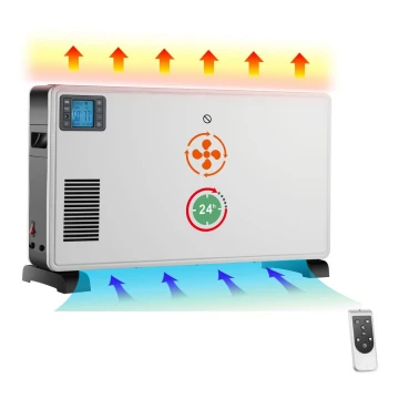 Brilagi - Elektryczny grzejnik konwektorowy 1000/1300/2300W LCD/timer/TURBO/termostat+ pilot