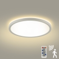 Brilagi - LED Lampa ściemnialna z czujnikiem ruchu i zmierzchu ULTRA SLIM LED/24W/230V śr. 42 cm + pilot do zdalnego sterowania