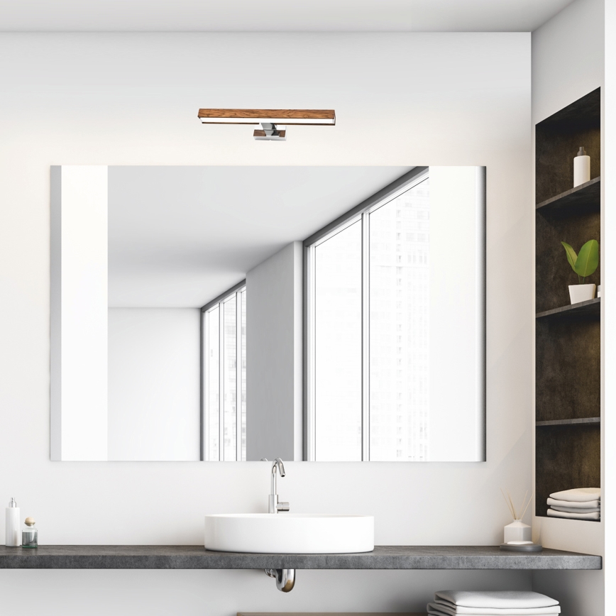 Brilagi - LED Łazienkowe oświetlenie lustra WOODY MIRROR LED/8W/230V IP44 dąb/chrom