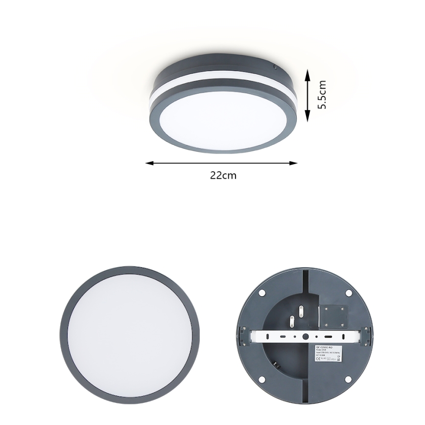 Brilagi - LED Oświetlenie zewnętrzne BENE LED/18W/230V śr. 22 cm antracyt IP54