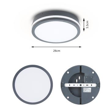 Brilagi - LED Oświetlenie zewnętrzne BENE LED/24W/230V śr. 26 cm antracyt IP54