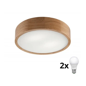 Brilagi - LED Plafon CARVALHO 2xE27/60W/230V dąb śr. 37,5 cm