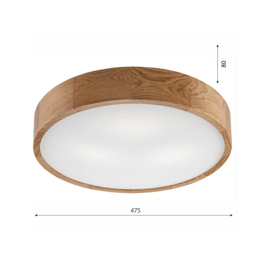 Brilagi - LED Plafon CARVALHO 3xE27/60W/230V dąb śr. 47,5 cm