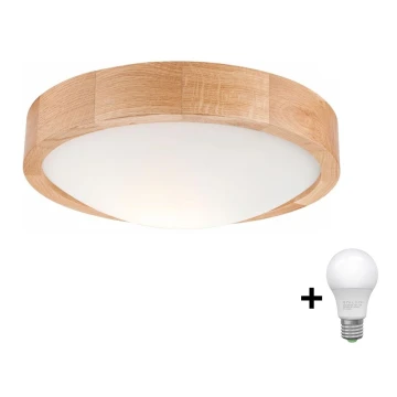 Brilagi - LED Plafon CARVALHO SLIM 1xE27/60W/230V dąb śr. 27 cm