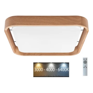 Brilagi - LED Plafon MANAROLA CUBIC LED/24W/230V 3000-6500K dąb + pilot