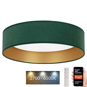 Brilagi - LED Plafon ściemnialny VELVET SMART LED/24W/230V śr. 45 cm 2700-6500K Wi-Fi Tuya zielony/złoty + pilot