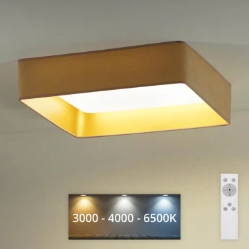 Brilagi - LED Plafon ściemnialny VELVET SQUARE LED/24W/230V 3000/4000/6500K + Pilot zdalnego sterowania beżowe