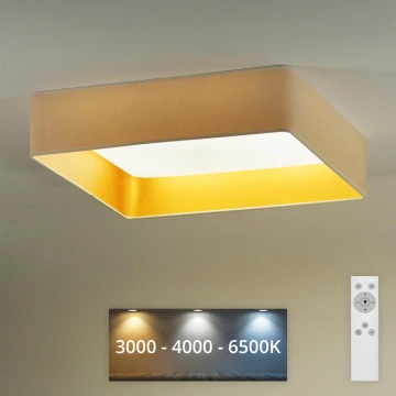 Brilagi - LED Plafon ściemnialny VELVET SQUARE LED/24W/230V 3000/4000/6500K + pilot zdalnego sterowania kremowy