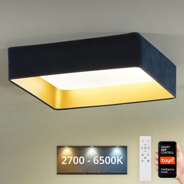 Brilagi - LED Plafon ściemnialny VELVET SQUARE SMART LED/36W/230V 2700-6500K Wi-Fi Tuya + Pilot zdalnego sterowania ciemno niebieski