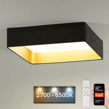 Brilagi - LED Plafon ściemnialny VELVET SQUARE SMART LED/36W/230V 2700-6500K Wi-Fi Tuya + Pilot zdalnego sterowania szare