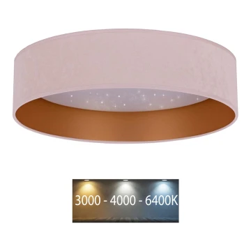 Brilagi - LED Plafon VELVET STAR LED/24W/230V śr. 40 cm 3000K/4000K/6400K różowy/złoty