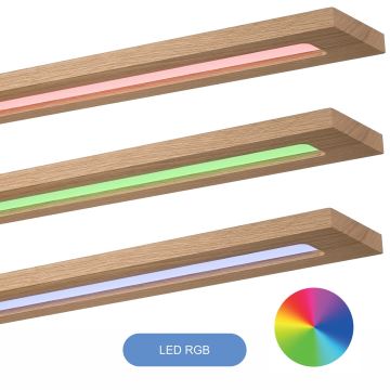 Brilagi - LED RGBW Panel ściemnialny WOODY FRAME LED/34W/230V 2700-6500K dąb + pilot zdalnego sterowania