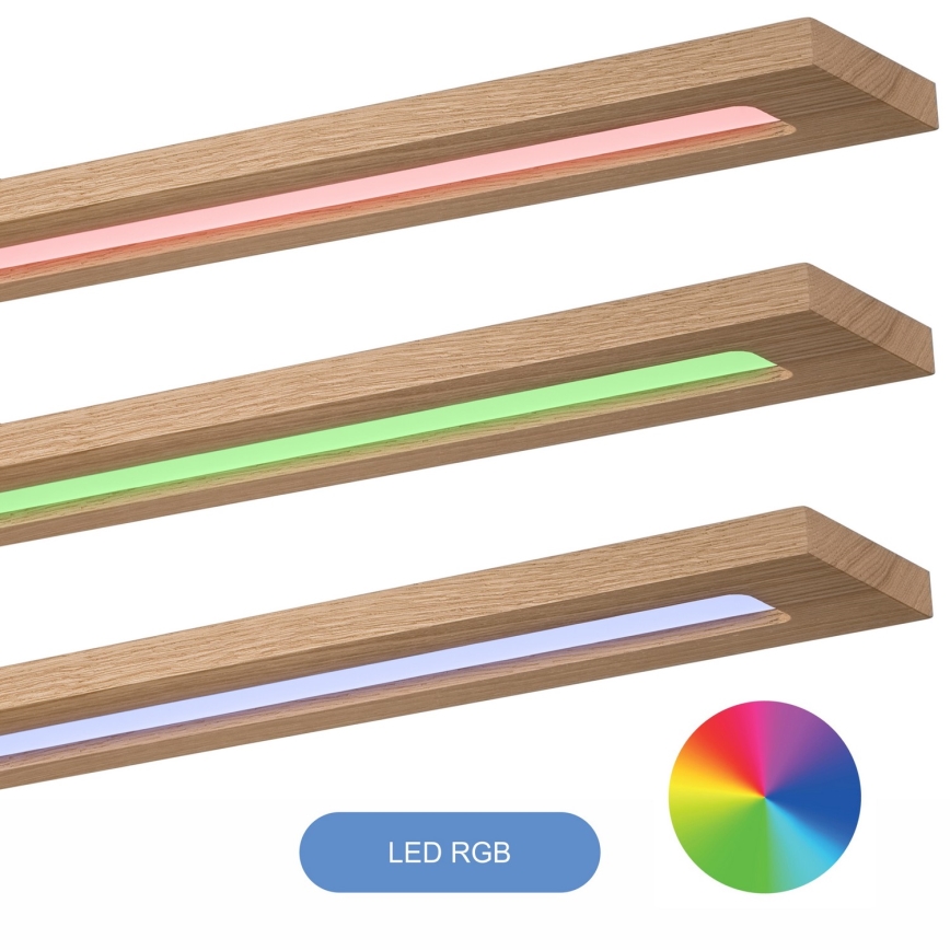 Brilagi - LED RGBW Panel ściemnialny WOODY FRAME LED/34W/230V 2700-6500K dąb + pilot zdalnego sterowania