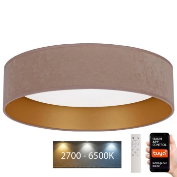 Brilagi - LED Ściemnialny plafon VELVET SMART LED/36W/230V d. 55 cm 2700-6500K Wi-Fi Tuya bezowy/złoty + pilot