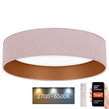 Brilagi - LED Ściemnialny plafon VELVET SMART LED/36W/230V śr. 55 cm 2700-6500K Wi-Fi Tuya różowy/złoty + pilot