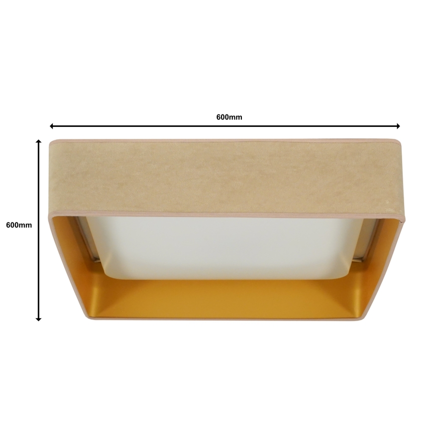 Brilagi - LED Plafon ściemnialny VELVET SQUARE SMART LED/36W/230V 2700-6500K Wi-Fi Tuya + Pilot zdalnego sterowania beżowe