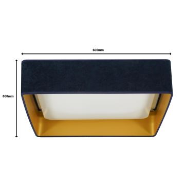 Brilagi - LED Plafon ściemnialny VELVET SQUARE SMART LED/36W/230V 2700-6500K Wi-Fi Tuya + Pilot zdalnego sterowania ciemno niebieski