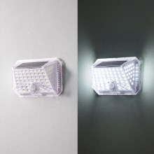 Brilagi - Solarna lampa ścienna LED z czujnikiem WALLIE LED/4W/3,7V 6500K IP64 srebrna