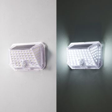 Brilagi - Solarna lampa ścienna LED z czujnikiem WALLIE LED/4W/5,5V 6500K IP64 srebrna