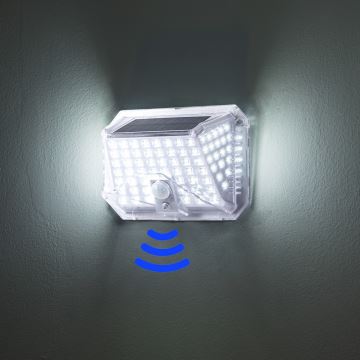 Brilagi - Solarna lampa ścienna LED z czujnikiem WALLIE LED/4W/5,5V 6500K IP64 srebrna