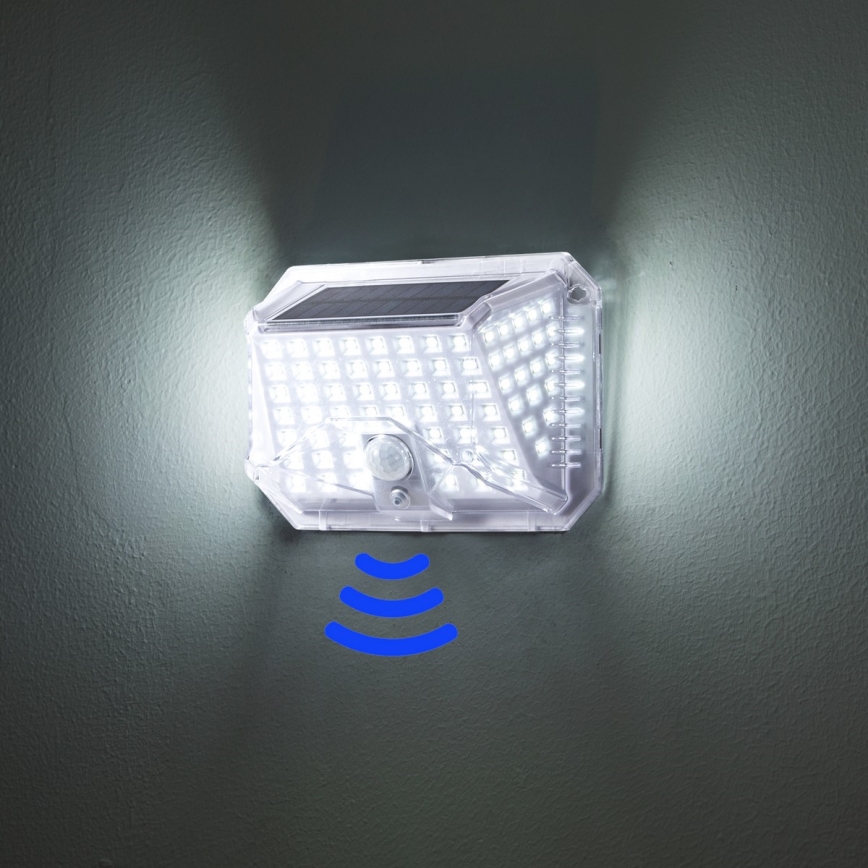 Brilagi - Solarna lampa ścienna LED z czujnikiem WALLIE LED/4W/5,5V 6500K IP64 srebrna