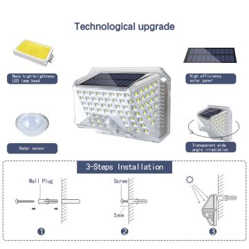 Brilagi - Solarna lampa ścienna LED z czujnikiem WALLIE LED/4W/5,5V 6500K IP64 srebrna