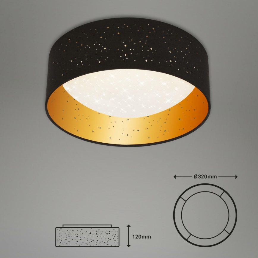 Brilo 3482-015 - LED Plafon MAILA STARRY LED/12W/230V czarny/złoty