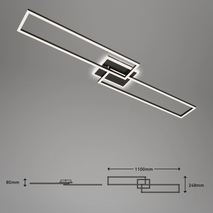 Brilo - LED Ściemnialny żyrandol natynkowy FRAME 2xLED/20W/230V 2700-6500K + pilot zdalnego sterowania