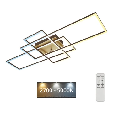 Brilo - LED Ściemnialny żyrandol natynkowy FRAME LED/51W/230V 2700-5000K brązowy/złoty + pilot zdalnego sterowania