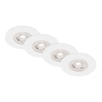 Brilo - ZESTAW 4x LED Łazienkowa oprawa wpuszczana LED/4,9W/230V IP44 biała