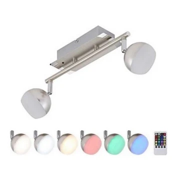 Briloner 2040-022 - LED RGB Oświetlenie punktowe ściemnialne 2xLED/3,3W/230V + pilot