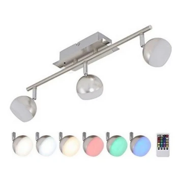 Briloner 2040-032 - LED RGB Oświetlenie punktowe ściemnialne 3xLED/3,3W/230V + pilot