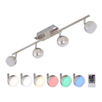 Briloner 2040-042 - LED RGB Oświetlenie punktowe ściemnialne BAFFLE 4xLED/3,3W/230V + pilot zdalnego sterowania