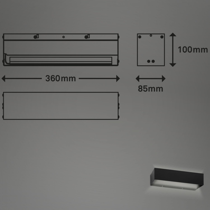 Briloner 2204-015 - LED Kinkiet zewnętrzny LED/8W/230V IP44 czarny