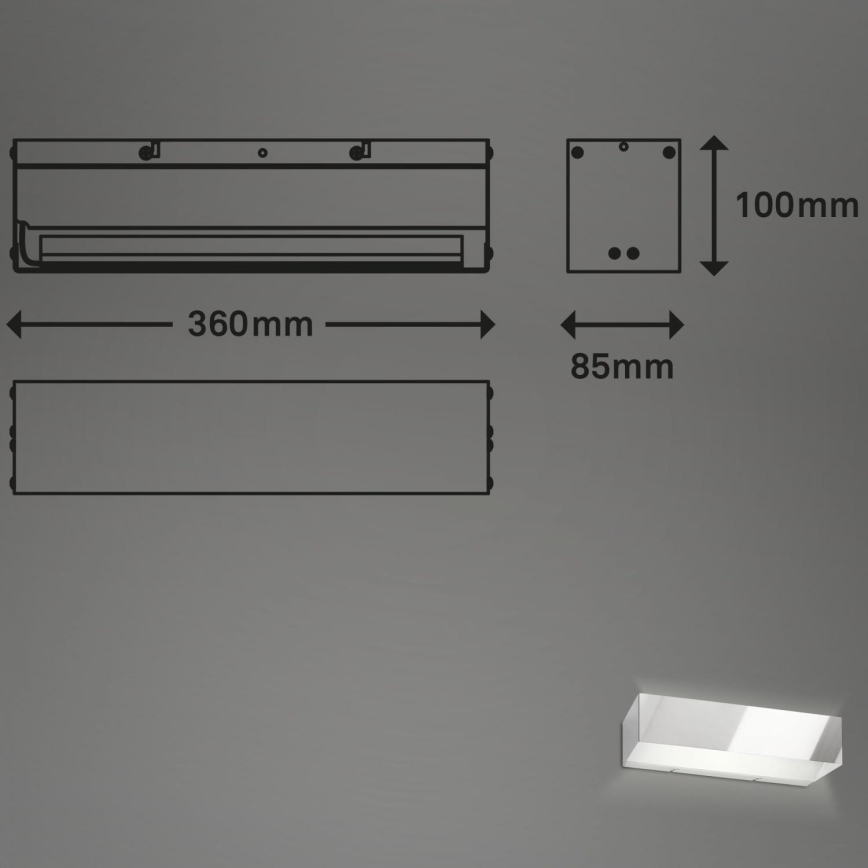 Briloner 2204-018 - LED Kinkiet zewnętrzny LED/8W/230V IP44 chrom