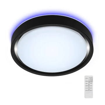 Briloner 3227-015 - LED RGB Plafon ściemnialny z czujnikiem TALENA LED/24W/230V czarny + pilot zdalnego sterowania